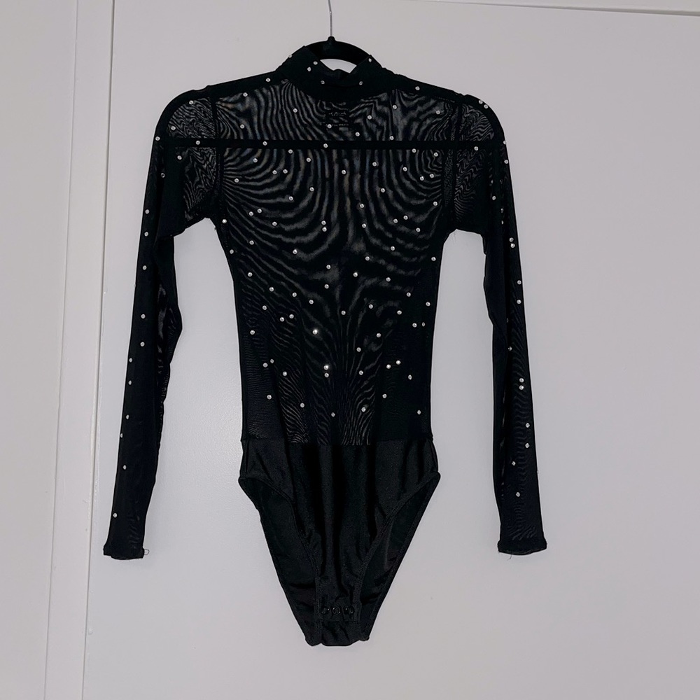 Mesh Diamente Long Sleeve Bodysuit